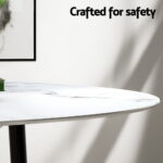Artiss Dining Table and 4 Chairs Set Marble Grey DSET-MAR75-VEL01-GYX4