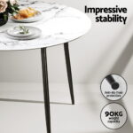 Artiss Dining Table and 4 Chairs Set Marble Grey DSET-MAR75-VEL01-GYX4