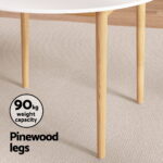 Artiss Dining Table and 4 Chairs Set White Wood DSET-TAB01-086-WHX4