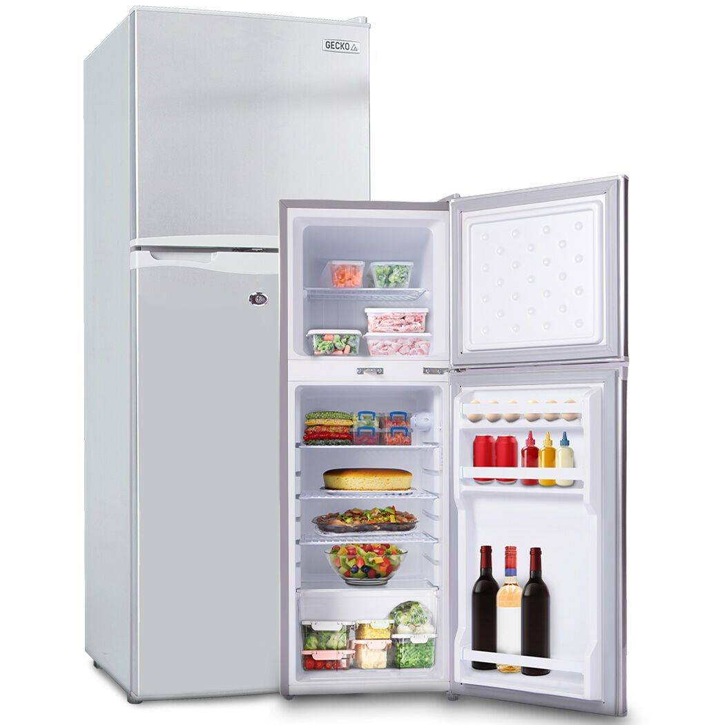 GECKO 142L Upright Portable Fridge / Freezer 12V/24V/240V for Motorhome and Caravan Silver V219-CMPFRUGK14SA