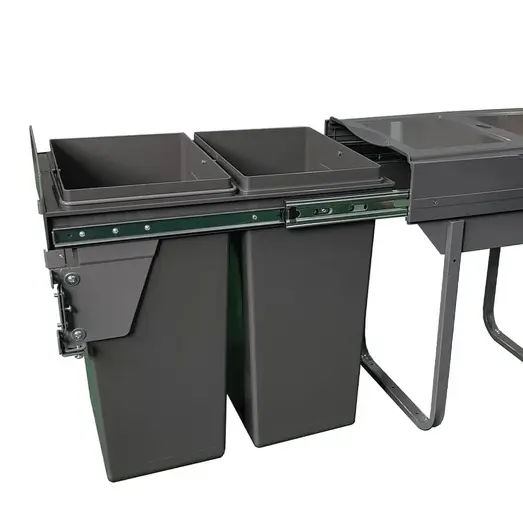 Domestique PLUS 60L Twin Slide Out Concealed Waste Bin with Soft Close EL-450-2-4099-D
