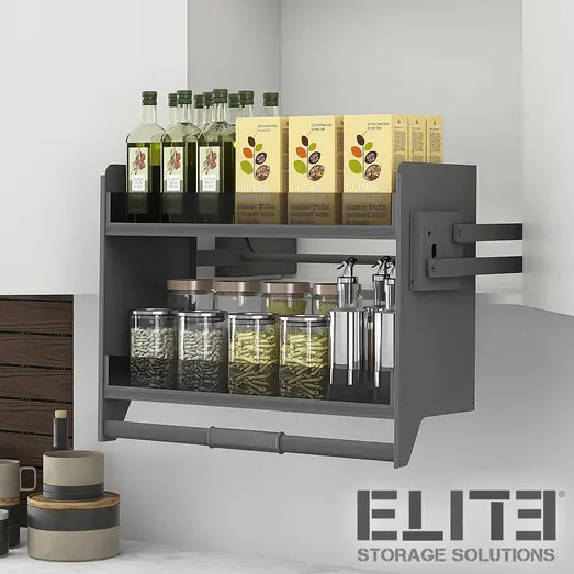 Galley Pull Down 2-Tier Wall Cabinet Unit - for a 900mm Cupboard ELITEPD-G900-1410