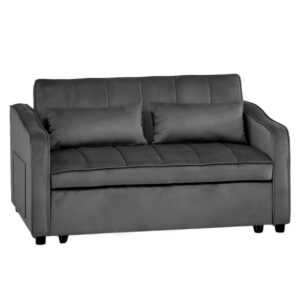 Sarantino Fenton Velvet 2-Seater Sofa Bed Dark Grey sofa-7007-vel-dgy
