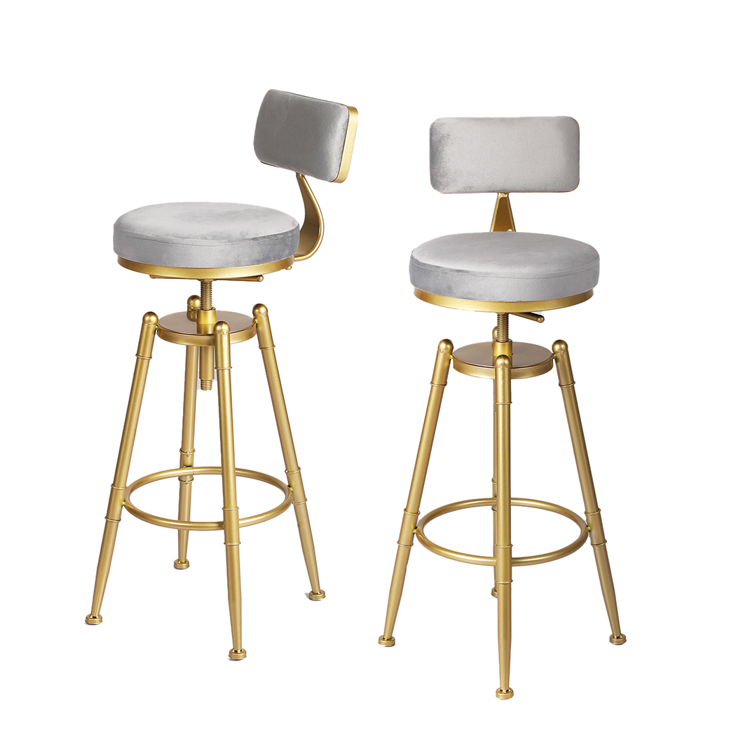 Levede 2x Bar Stools Kitchen Stool Chair BR1042-2-GY