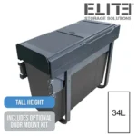 Domestique PLUS 34L Single Slide Out Concealed Waste Bin EL-300-1-4455-D