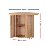 1M Artiss Dining Table Storage Base FUR-U-DTAB-RD-WD-AB