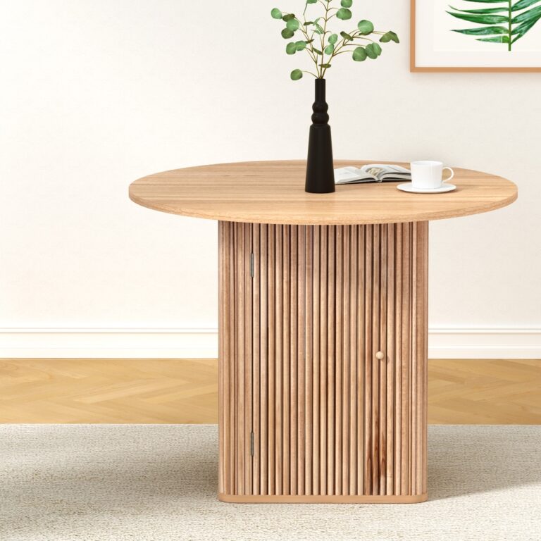 1M Artiss Dining Table Storage Base FUR-U-DTAB-RD-WD-AB