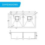 HiGold Vanté 800mm Twin Bowl Kitchen Sink HG-953111-4663