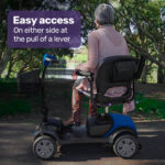 EQUIPMED FreeRoam+ Mid-Sized Lithium Fast Easy Charge Mobility Scooter Blue V219-HMBMSCEQ3LBA