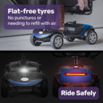EQUIPMED FreeRoam+ Mid-Sized Lithium Fast Easy Charge Mobility Scooter Blue V219-HMBMSCEQ3LBA