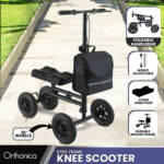 Orthonica Foldable Steel Mobility Knee Scooter Walker frw-mas-06l-bk