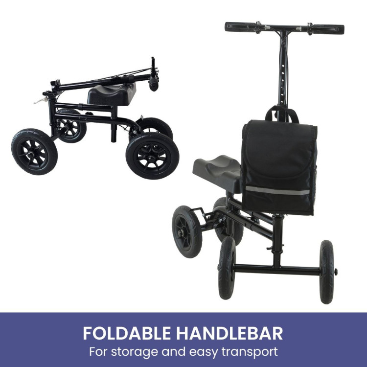 Orthonica Foldable Steel Mobility Knee Scooter Walker frw-mas-06l-bk