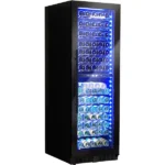 Schmick Black Upright Black Glass Door Dual Zone Wine Refrigerator BD425D-B
