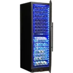 Schmick Black Upright Black Glass Door Dual Zone Wine Refrigerator BD425D-B