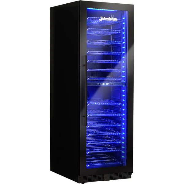 Schmick Black Upright Black Glass Door Dual Zone Wine Refrigerator BD425D-B