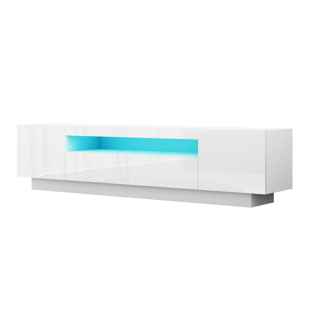 Artiss 180cm TV Unit Entertainment Unit Storage Drawer RGB LED White FURNI-Q-LED-TV180-2D-WH-AB