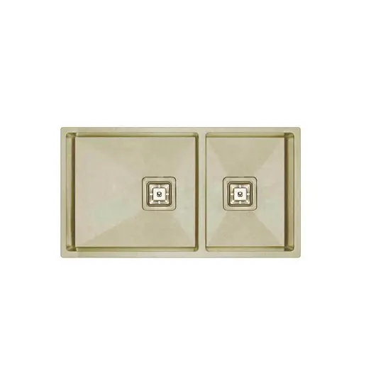 HiGold Vanté Nano Coated Double Bowl Kitchen Sink Champagne Gold HG-953448G-4664