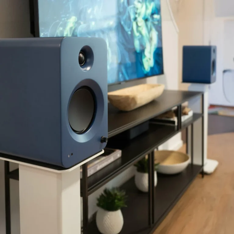 Kanto REN 200W Powered Bookshelf Speakers with Bluetooth Matte Blue KO-RENMU-I