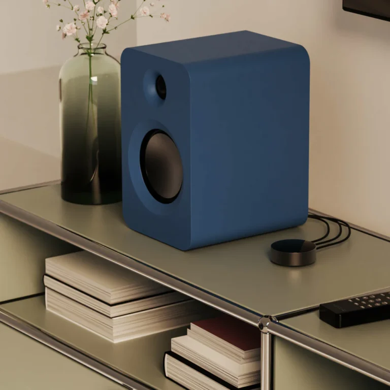 Kanto REN 200W Powered Bookshelf Speakers with Bluetooth Matte Blue KO-RENMU-I