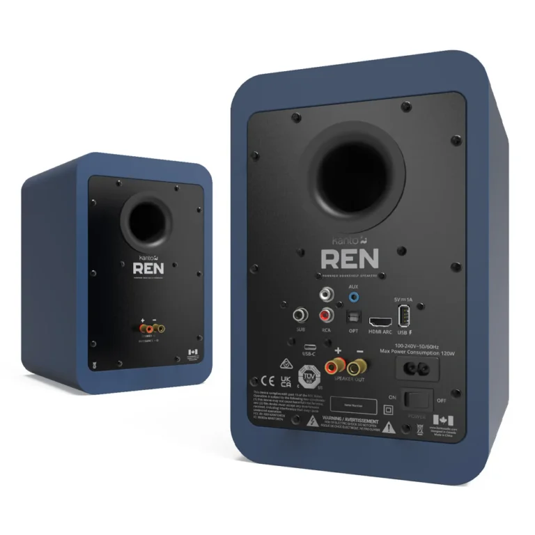 Kanto REN 200W Powered Bookshelf Speakers with Bluetooth Matte Blue KO-RENMU-I