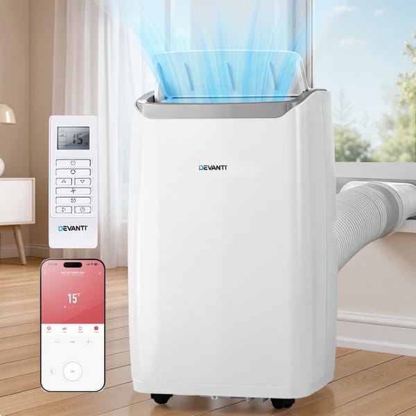 Devanti Portable Air Conditioner Dehumidifier Fan 14000BTU PAC-B-14000-WH