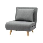 Artiss Sofa Bed Convertible Couch Recliner Lounge Chair Linen Grey SBED-E-FLD01-1S-GY