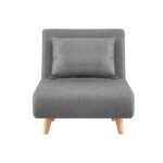Artiss Sofa Bed Convertible Couch Recliner Lounge Chair Linen Grey SBED-E-FLD01-1S-GY