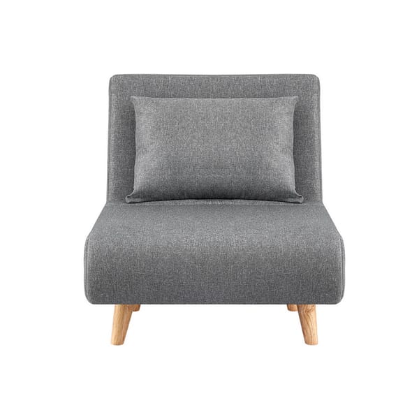Artiss Sofa Bed Convertible Couch Recliner Lounge Chair Linen Grey SBED-E-FLD01-1S-GY