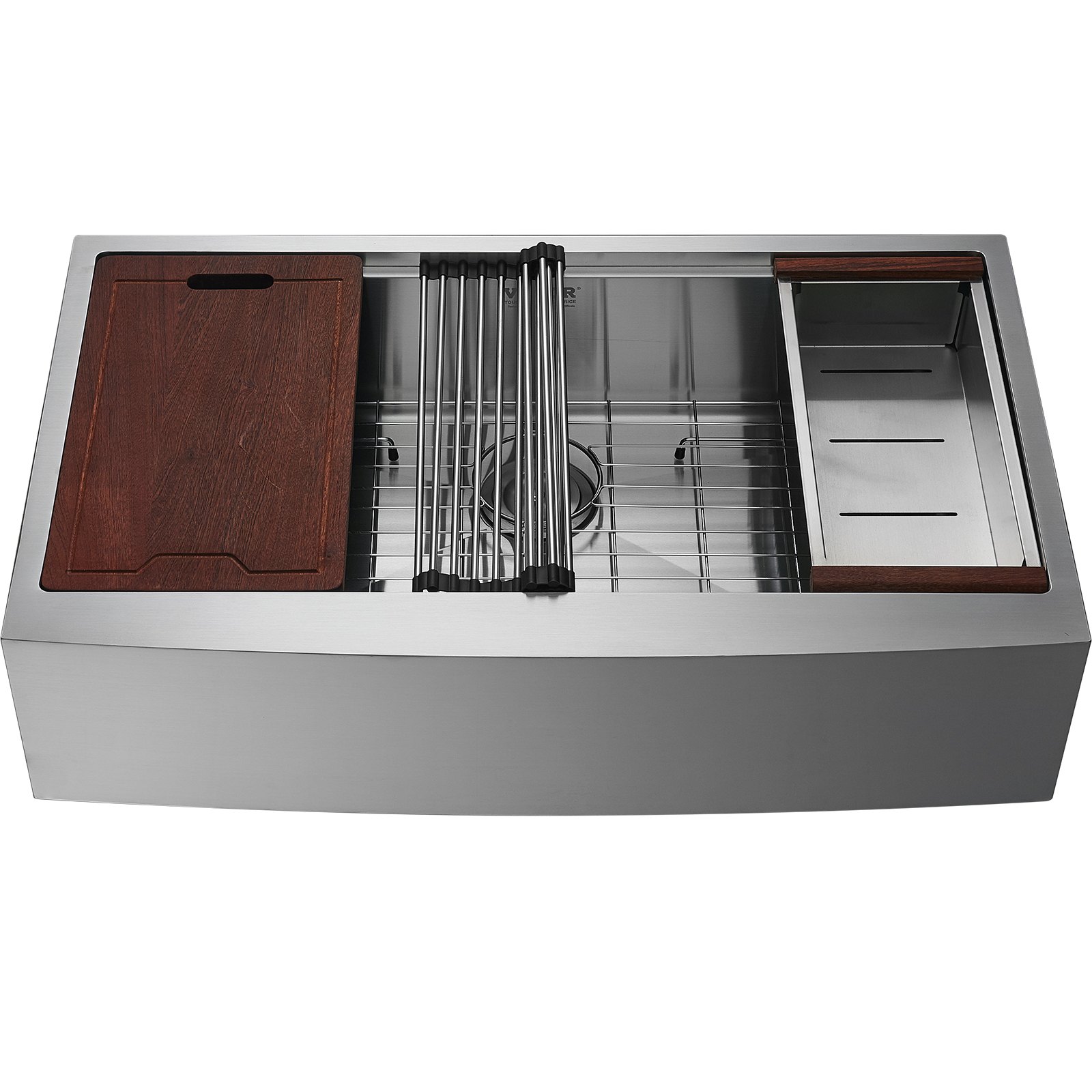 VEVOR Farmhouse Kitchen Sink 304 Stainless Steel Drop-In Sink Top Mount Single Bowl 36inch NSSC36YCYTJ0XIDTRV0