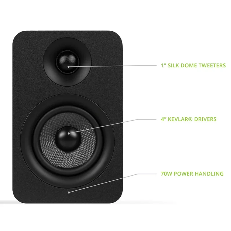 Kanto Pair of YU Passive 4" Speakers with 1" Silk Dome Tweeter and 4" Kevlar Woofer Black KO-YUP4