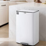 Cefito Pedal Bins Rubbish Bin Waste Recycle Dustbins Kitchen Trash Can 40L White RB-40L-C-WH