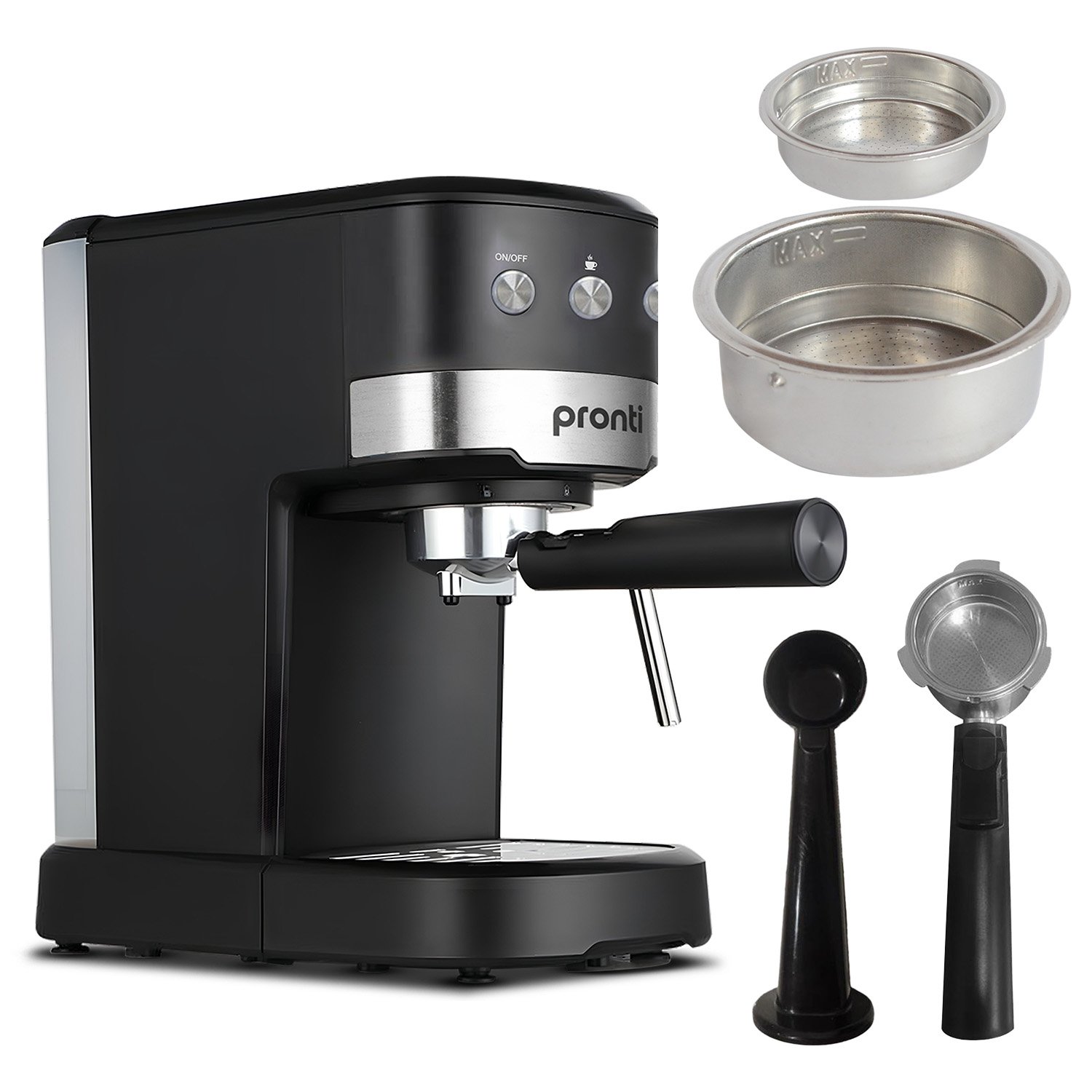 Pronti CM-850D Coffee Machine 20 Bar Espresso Maker with Milk Frother and 1.25L Tank CFM-GTS-850D