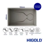 Luxe Serene 1.0 750mm Single Bowl Workstation Kitchen Sink Anti-Scratch HG-952558T-4751