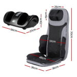 Livemor Full Back Massage Seat Cushion Heating with Kneading Foot Massagers MASSAGE-188-BARON-BK