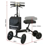 Orthonica Knee Walker with Adjustable Pad and Dual Brakes frw-mas-3510-bk