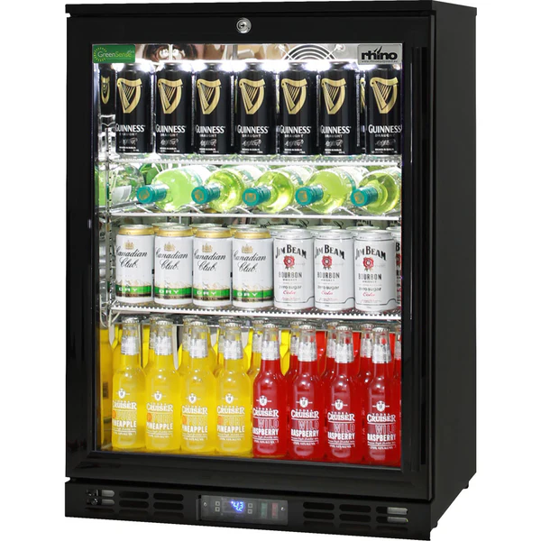 Rhino 129L Quiet Running Heated Glass Door Bar Fridge Energy Efficient SG1L-B-HD