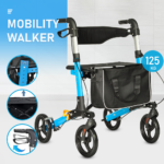 Alston 2 In 1 Foldable X-Fold Mobility Walker Rollator Chair V985-MOBILITYWALKER