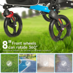 Alston 2 In 1 Foldable X-Fold Mobility Walker Rollator Chair V985-MOBILITYWALKER