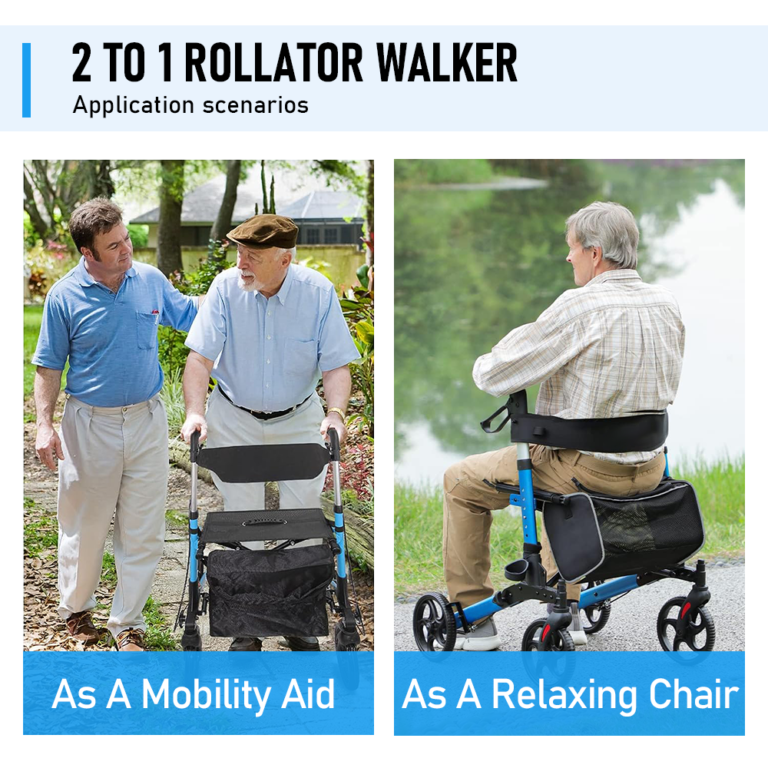 Alston 2 In 1 Foldable X-Fold Mobility Walker Rollator Chair V985-MOBILITYWALKER