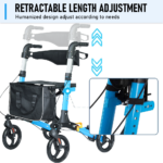 Alston 2 In 1 Foldable X-Fold Mobility Walker Rollator Chair V985-MOBILITYWALKER