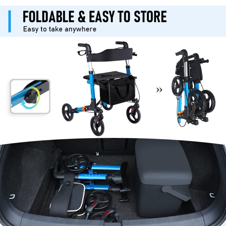 Alston 2 In 1 Foldable X-Fold Mobility Walker Rollator Chair V985-MOBILITYWALKER