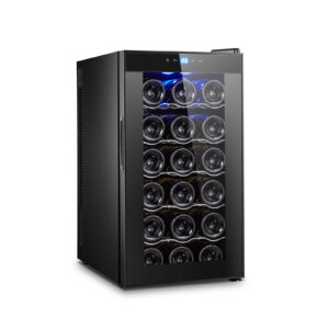 18 Bottle Thermoelectric Wine Fridge130W UV Protected Glass Door Soft LED Illumination V196-BF18