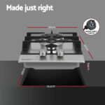 Devanti Gas Cooktop 30cm 2 Burner Silver CT-GAS-2B-C-SS