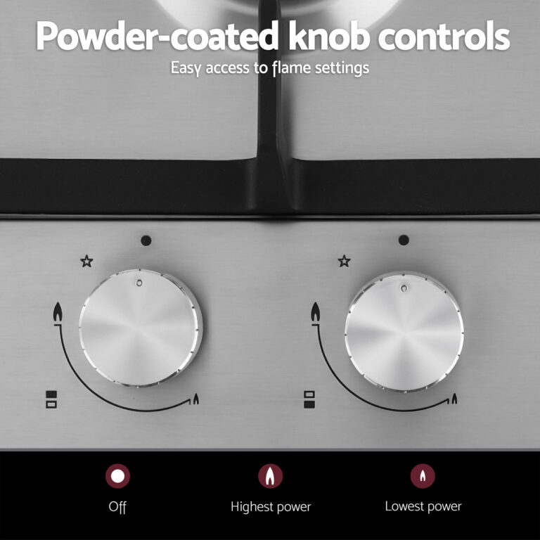 Devanti Gas Cooktop 30cm 2 Burner Silver CT-GAS-2B-C-SS