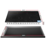 Devanti Ceramic Cooktop 5 Cooking Zone 4 Electric Hobs Touch Control 7600W Black CCT-B-4B-5Z-TOUCH-BK