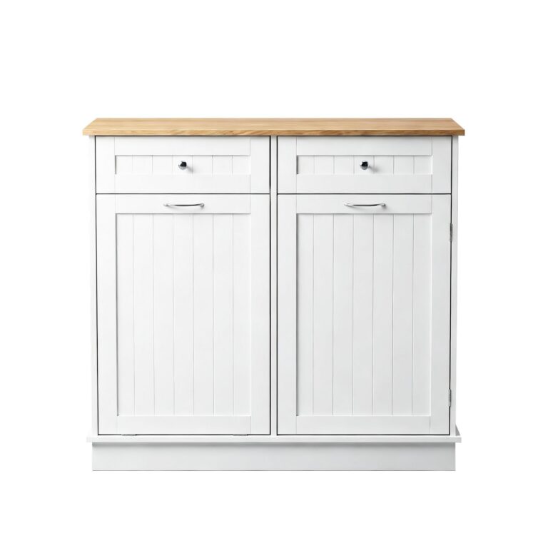 Artiss Buffet Sideboard Cabinet Kitchen Tilt Out Bin Holder Storage Cupboard FUR-S-SID100-BIN-WH