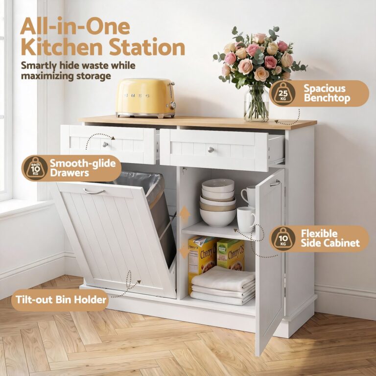 Artiss Buffet Sideboard Cabinet Kitchen Tilt Out Bin Holder Storage