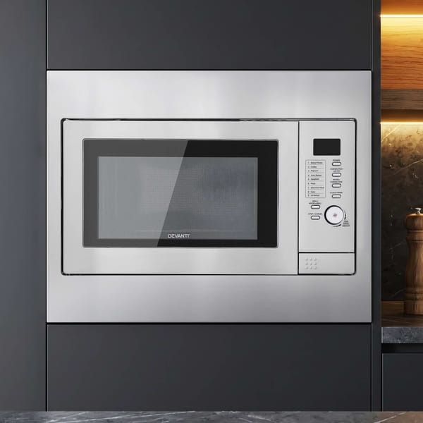 Devanti Built in Microwave Oven 30L Grill Air Fry Convection Silver MIO-IN-RR00-BK