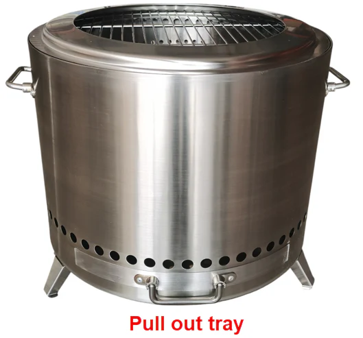 Licenced CARLTON DRY Stainless Steel Fire Pit- Dual Skinned Less Smoke ...