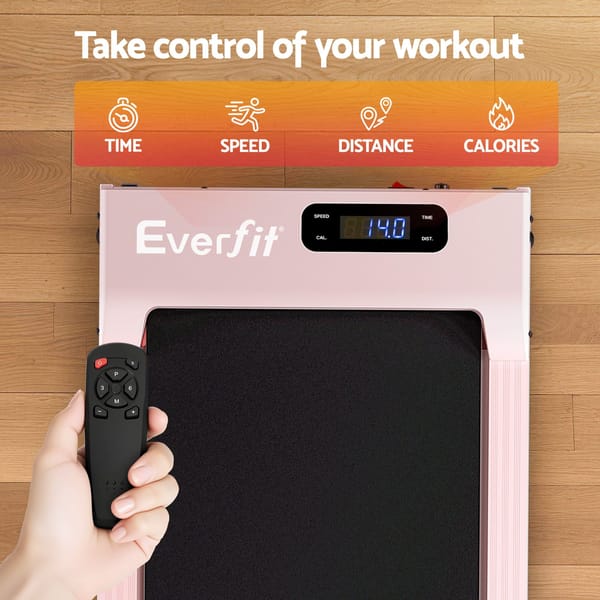 Everfit 3 in 1 Walking Pad Treadmill 12% Incline Under Desk Pink TMILL-380-2INC-PK